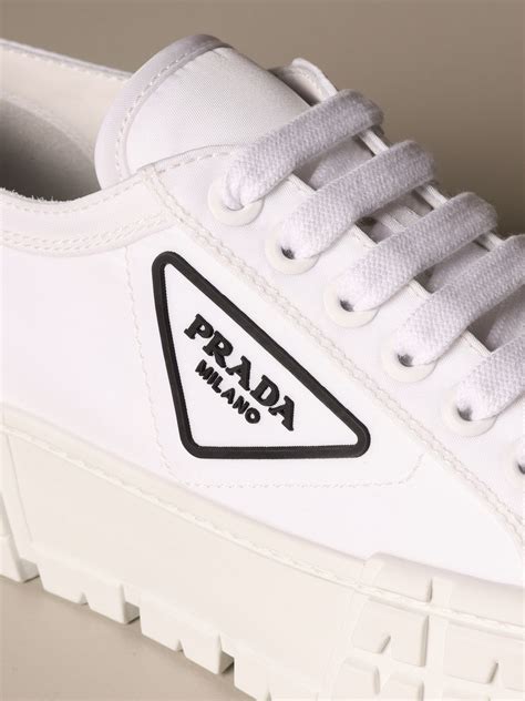 white prada trainers|all white prada shoes.